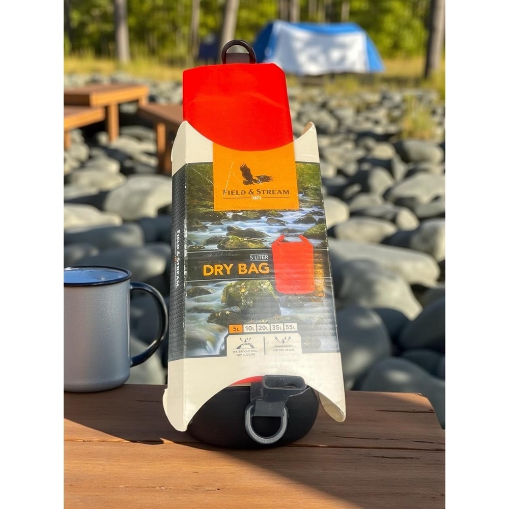 FIELD & STREAM Dry Bag 5L Red Waterproof Roll Top Closure Kayaking Boating